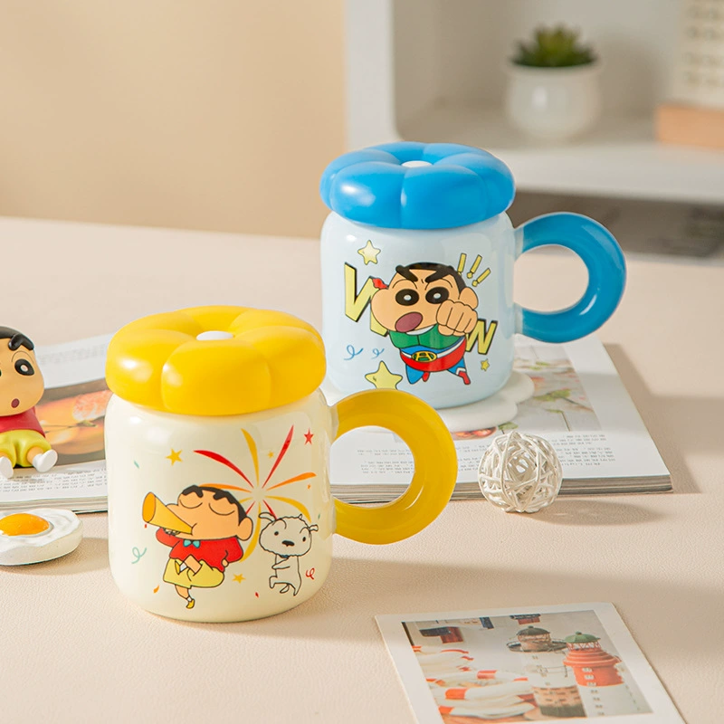 Купа Сары Кап палочка 蜡笔小新 Cup, кружка, милая керамическая водяная чашка с крышкой, красивая пара кофе чашка, сувенир оптом