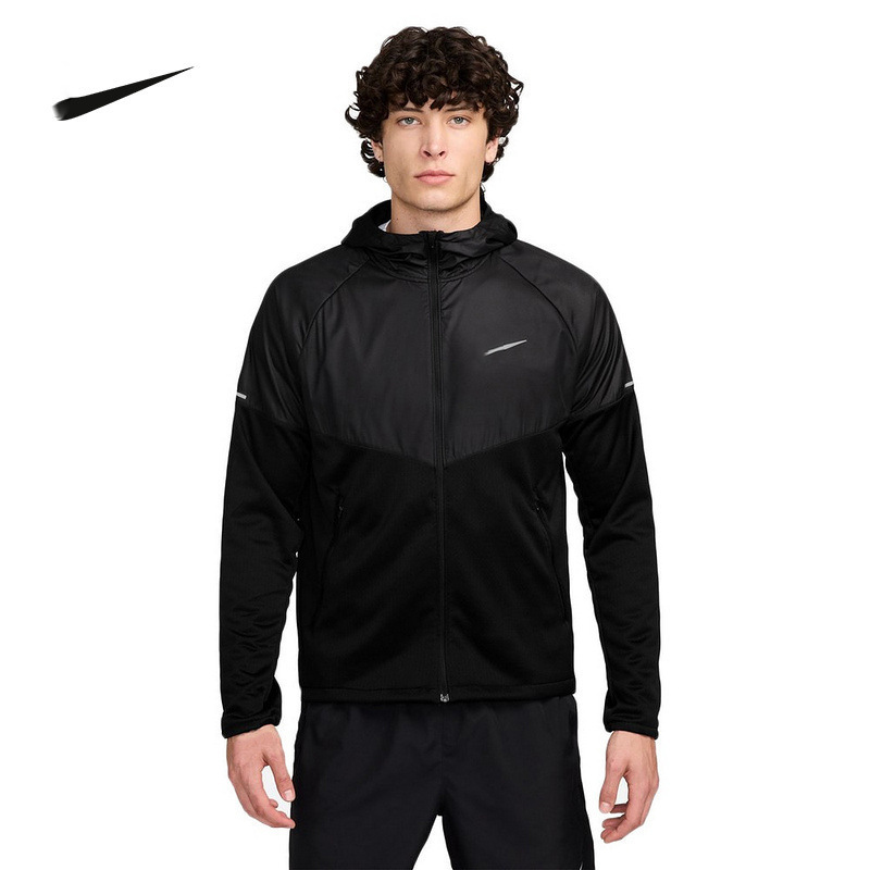 Spring and autumn windbreaker, men's running jacket, outdoor sports windproof and warm hooded top, comfortable FZ1112-010