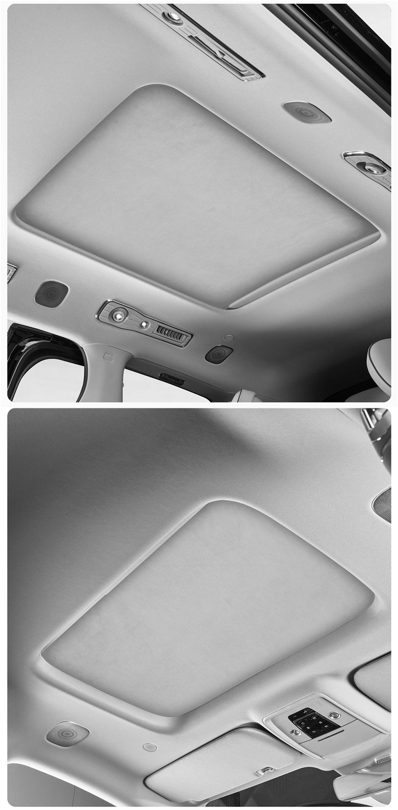 Suitable for the first and second generation Denza D9, specialized electrostatically attached sunshade curtain for the car's sunroof, retractable panel modification part