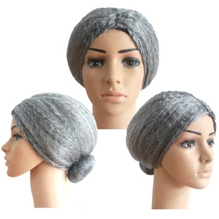 Amazon School 100 Days Grey Grandpa Wig Granny Wig Rental Woman Style Old Woman Wig