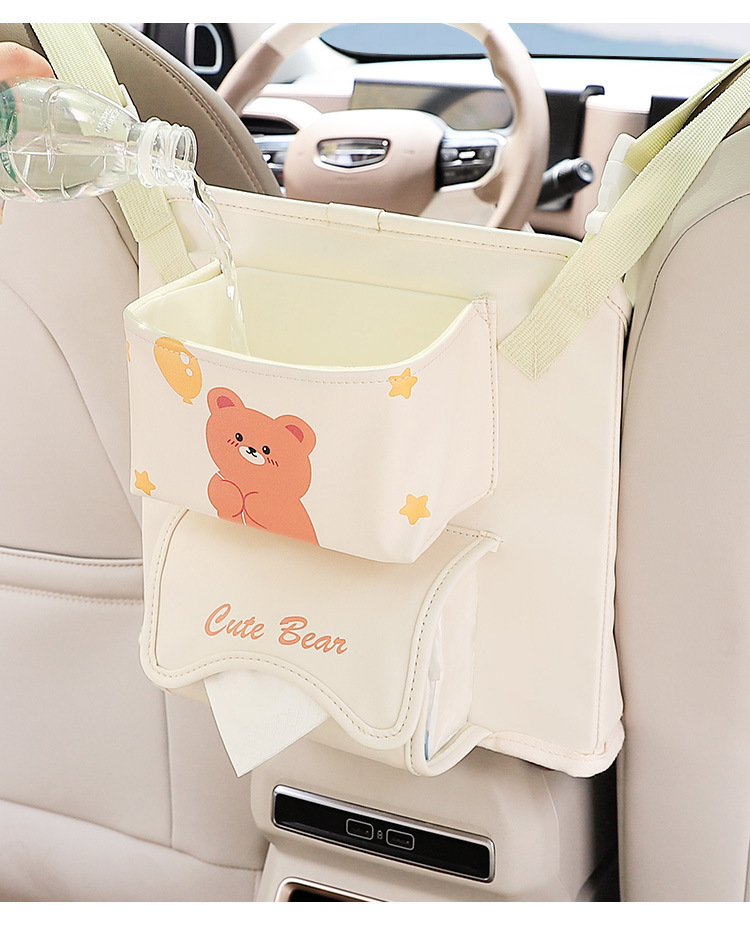 Car seat middle storage bag multifunctional car armrest box storage bag cartoon car storage pocket hanging bag