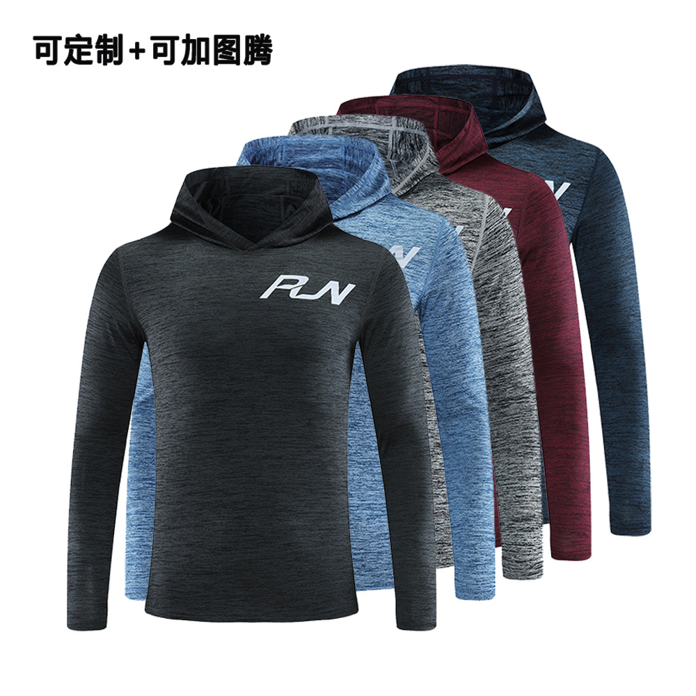 Otoño e invierno de los hombres ropa de fitness deportes suéter con capucha más el tamaño de entrenamiento de secado rápido Camiseta de manga larga en stock al por mayor UAD