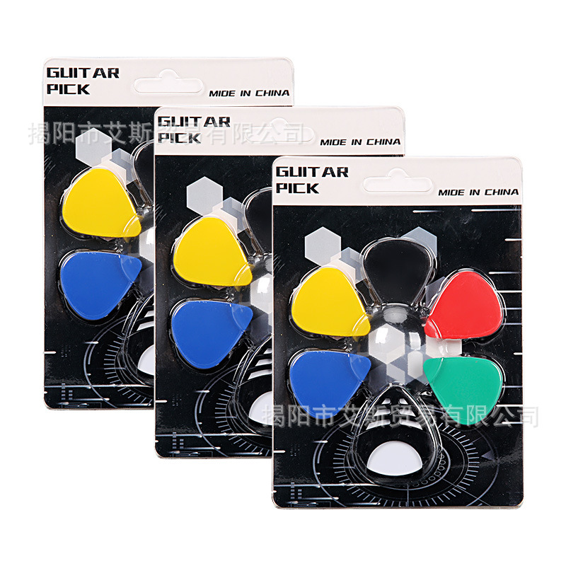 Púas de guitarra Pick bracket + 6 púas de guitarra aplicable a la guitarra eléctrica de madera bajo ukulele