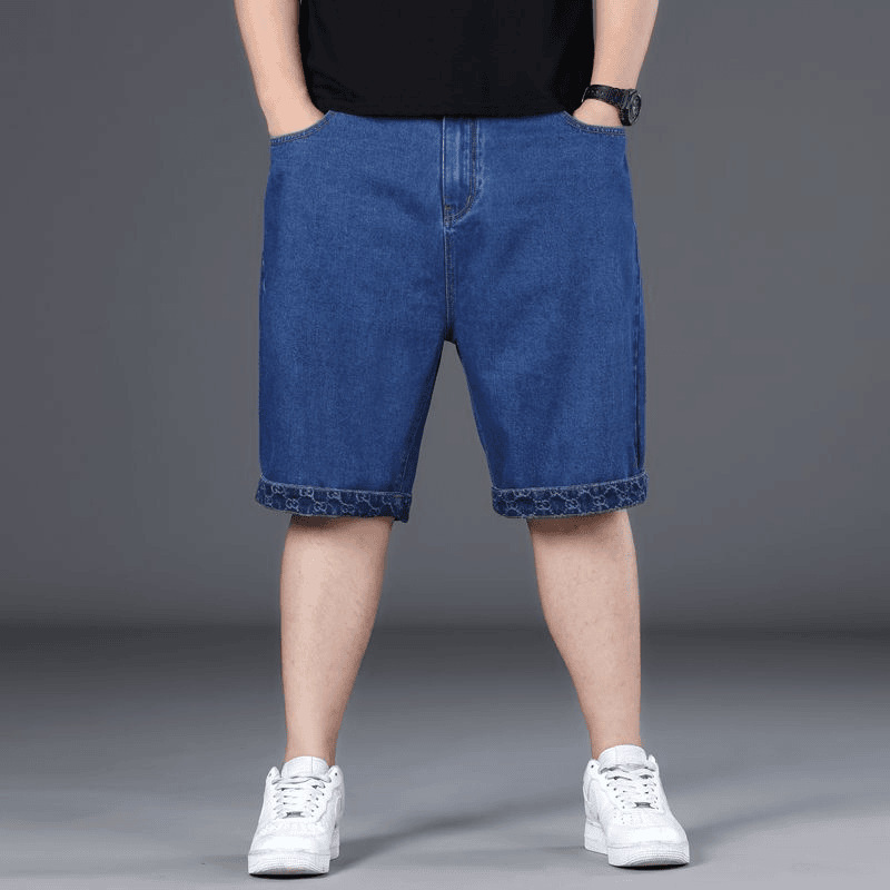 New Fashion plus size Denim Shorts 2024 Summer Thin Breathable Fashion Casual Pants Men's Trendy Brand Beach Pants