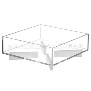 厂家定制亚克力圆形方形托盘 透明色茶盘收纳客厅样板房艺术摆设
