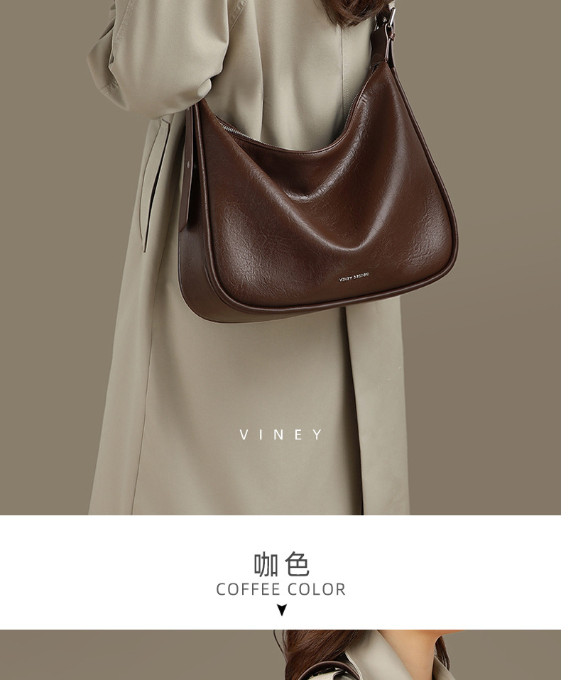 Túi tote vải nữ cỡ lớn đi làm kiểu mới, đeo vai và đeo chéo tiện dụng — màu cà phê chi tiết 12