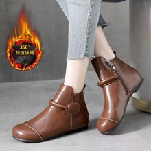 2025年冬季新款软底舒适牛筋底百搭中老年保暖女靴妈妈鞋一件代发