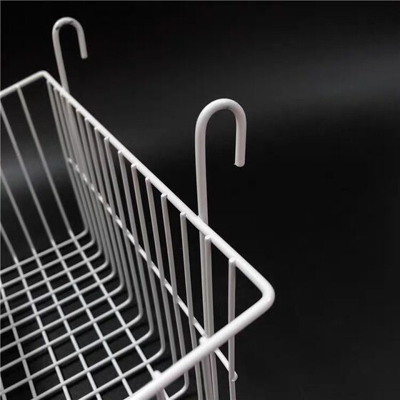 Punch-free hanging basket hook basket with hook iron hanging basket oblique dormitory storage frame grid rack organizing basket storage rack