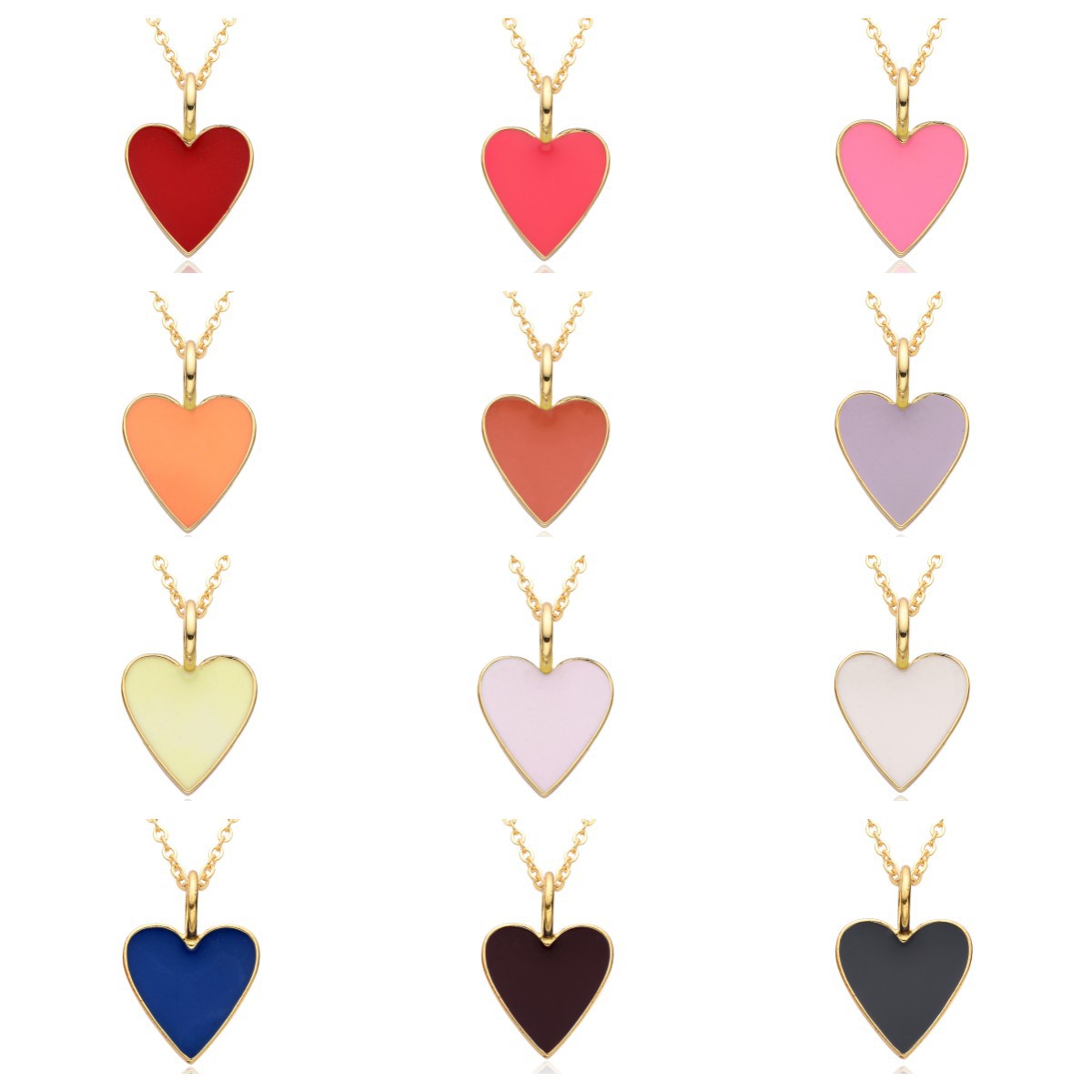 10g Weight Pendant Necklace Classification cable chain Chain Type 1 Piece Quantity Daily, Date Occasion Copper Material Heart Shape Pattern Women's Gender Enamel, Plating Design IG Style, Simple Style Style Copper IG Style Simple Style Heart Shape Enamel Plating Pendant Necklace 1