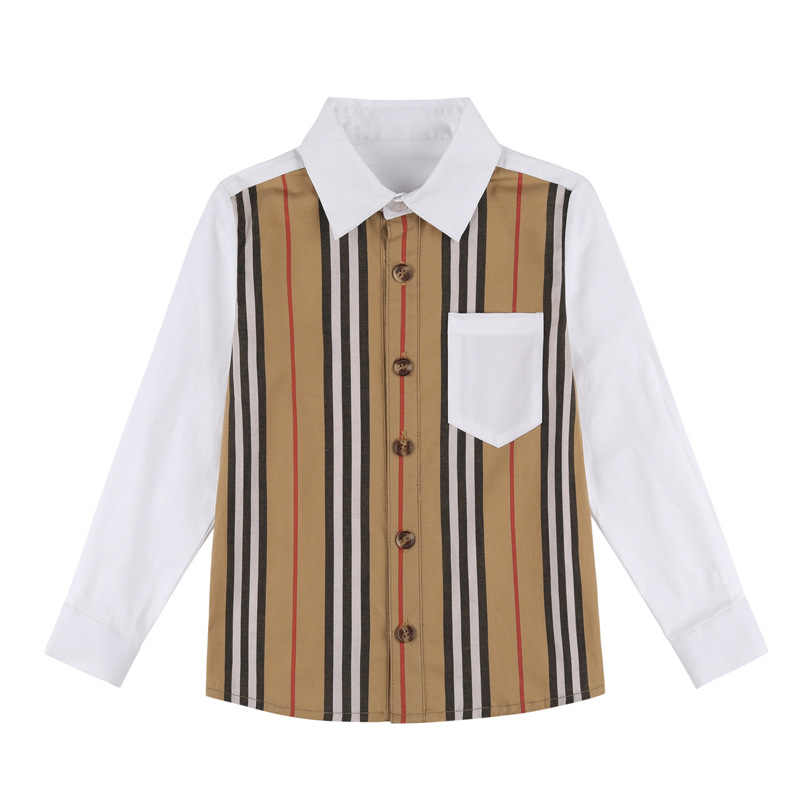 Boys striped shirt long-sleeved 2021 new...