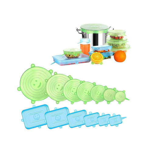 Multi-specification 6-piece set of cling film fresh-keeping sets, fruit fresh-keeping lids, wine jar sealing covers, stretchable silicone fresh-keeping lids