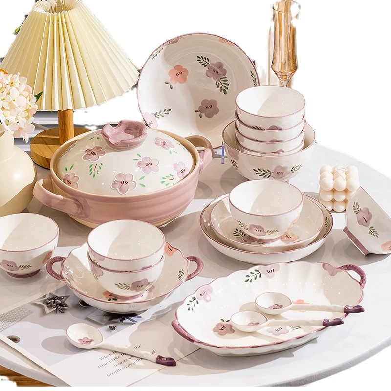 Brand ceramic tableware, set, light luxury style, Birthday gift