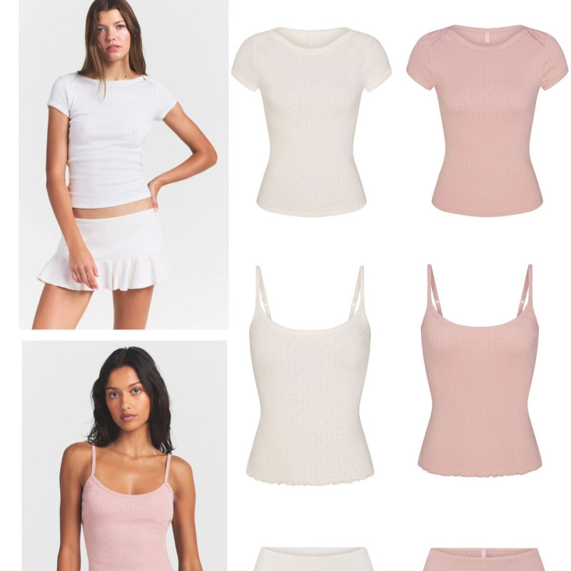 Skims New Summer Style Hot Girl Casual Suit, Casual and Comfortable Suspender T-Shirt, Slim Skirt Two-Piece Set