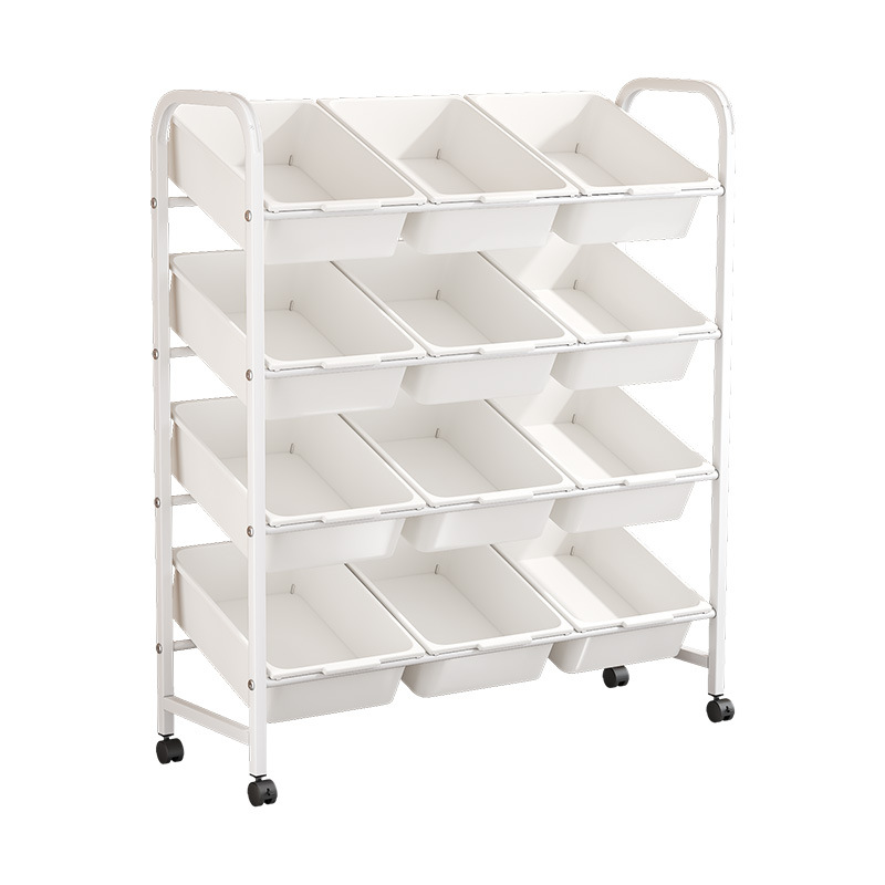 子供のおもちゃの収納棚の多層の移動可能な棚の本棚の床のリビングルームの幼稚園のロッカーの整理棚