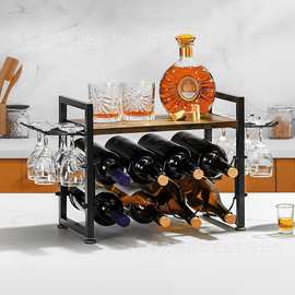 亚马逊新款红酒架家用葡萄酒展示架铁艺酒架置物架收纳架跨境