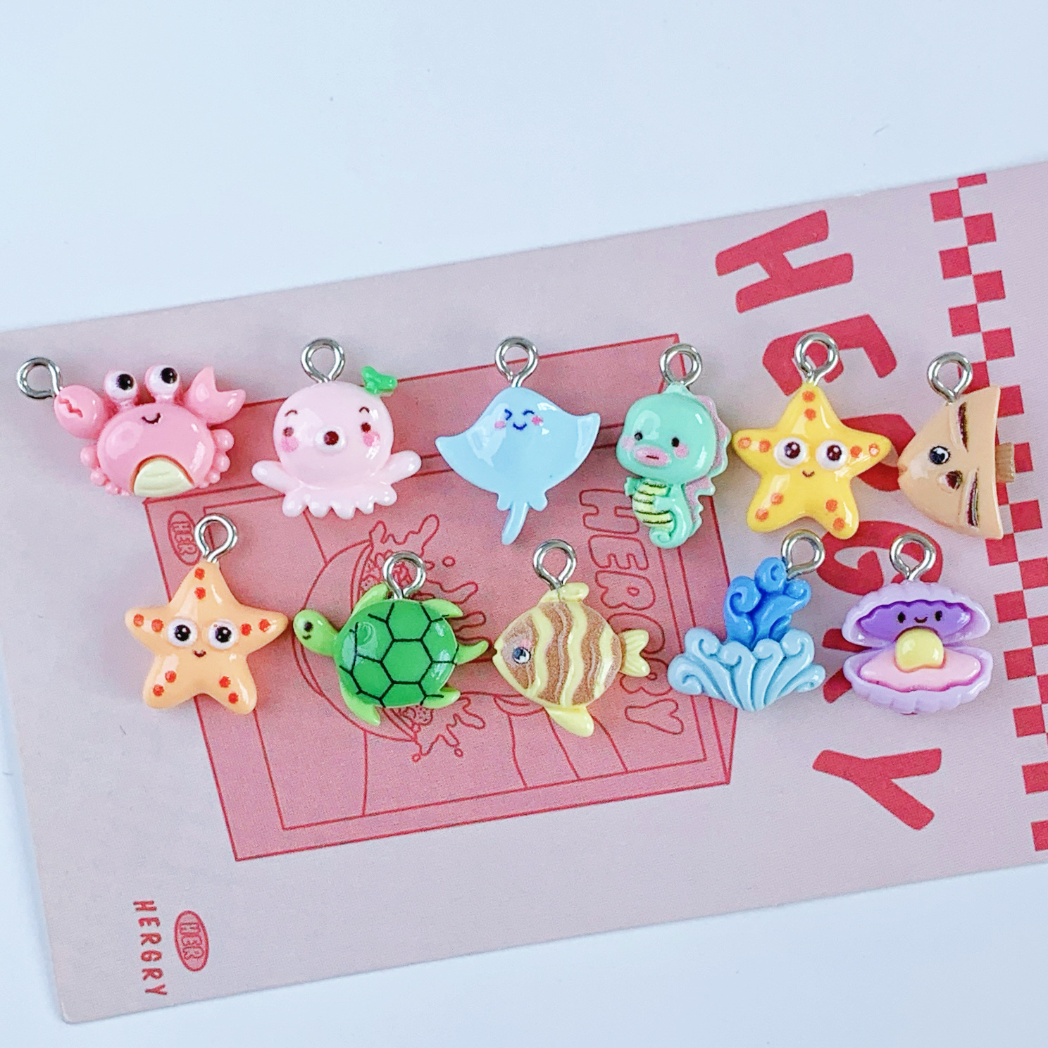 2g Weight Pendant Jewelry Making Type DIY Ornament Accessories Classification 1 Piece Quantity Resin Material Starfish, Crab Pattern All Seasons Season Polished Finish Cute, Marine Style Style 1 Piece Resin Starfish Crab Polished Pendant DIY Ornament Accessories 11