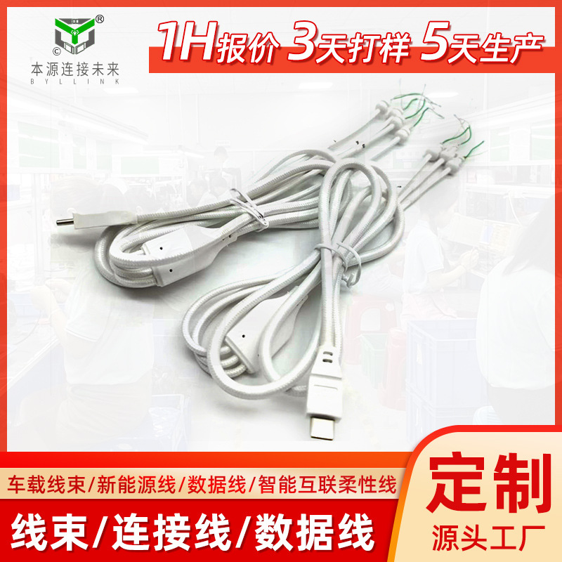 工厂定制Type-C智能家居互感器连接线单头尾部上锡电源线延长线