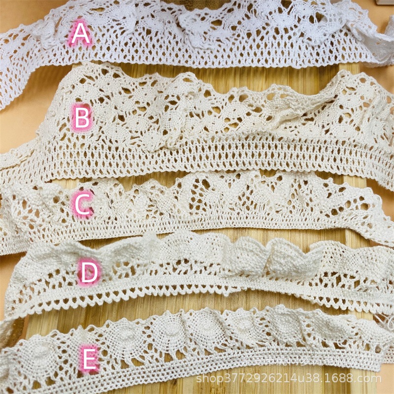 Factory wholesale DIY clothing accessories cotton lace micro elastic lace cotton children's clothing doll curtain material