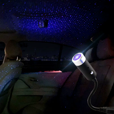 Car headlamp USB car Panel (Dashboard) işıqlandırması - automatic-rotation-with-voice-control-single-purple-blue