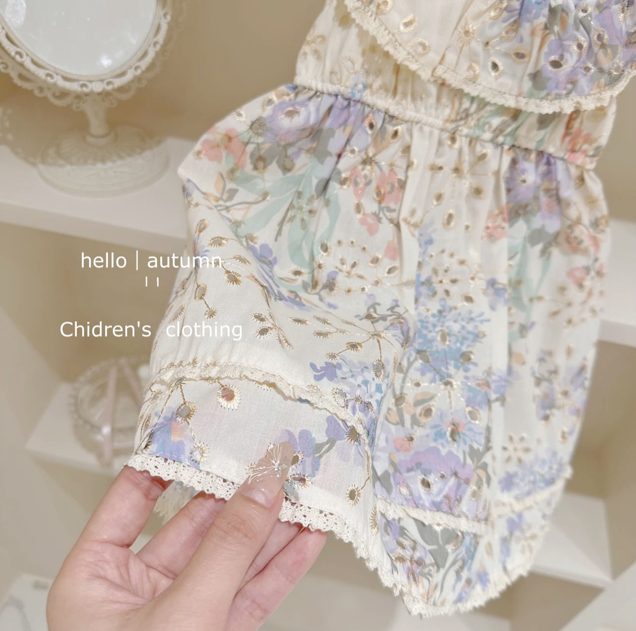 2025 nuevo vestido de verano de niña de flores trituradas vestido de princesa de estilo extranjero vestido de prenda de moda