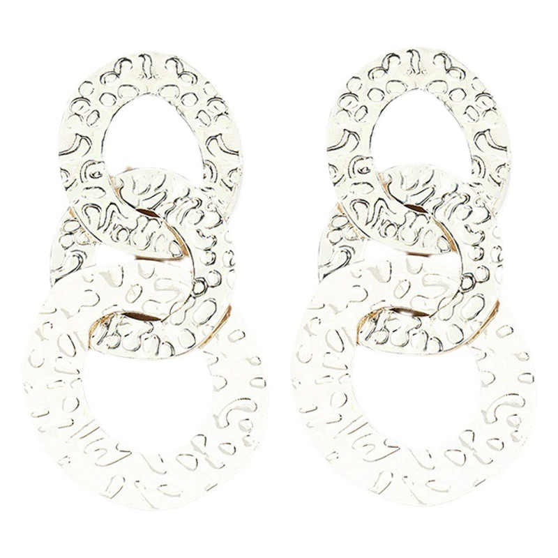 Pendientes de aro geométricos de diseño irregular con estilo exagerado retro y punk para mujer, moda de nicho europea y americana, mayorista