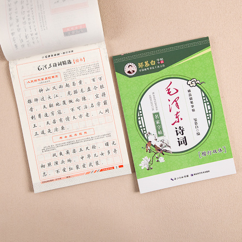 Selected regular script and double-body copying of Mao Zedong's poems, adult students' regular script and running script, quick calligraphy hard-pen copybook