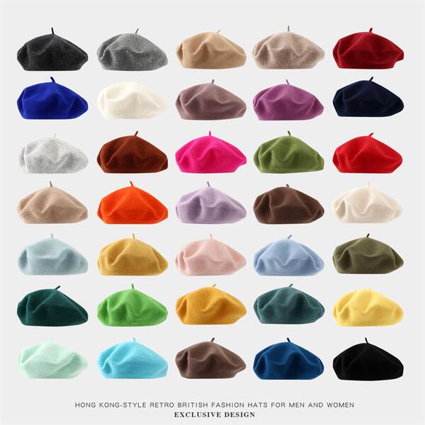 Quality solid color woolen winter universal beret