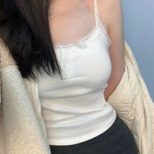 韩版辣妹蕾丝吊带背心女新款设计感小众美背修身显瘦内搭打底上衣