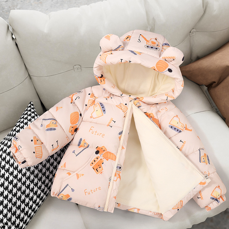 872 Comercio exterior transfronterizo otoño e invierno ropa de algodón para niños más ropa de algodón de terciopelo ropa para niños ropa de colores para bebés y niños chaquetas de algodón para niños y niñas