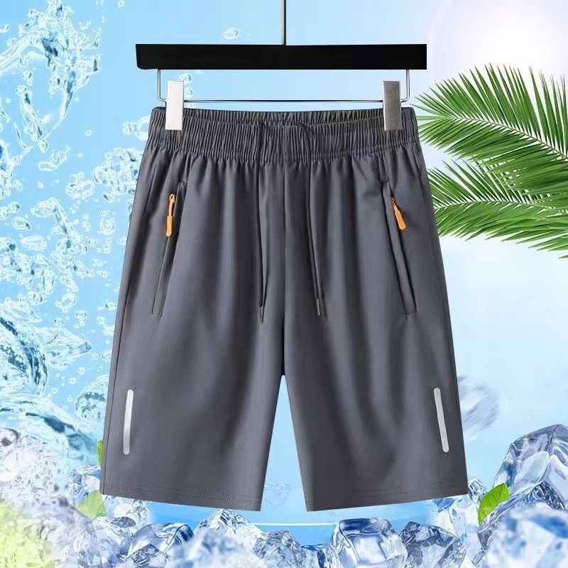 High-End Ice Silk Quick-Dry Men's Summer Beach Shorts, Loose Straight-Leg Sports Casual Thin Shorts