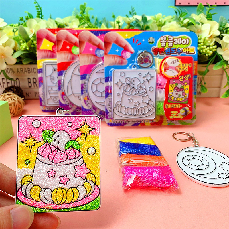 Children and Students DIY Production Creative Keychain Pendant Snowflake Mud Painting Clay Paste Family Material Package Set