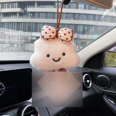 Cute Cloud Car Pendant: Car hanging - cloud-bow-pendant-does-not-contain-fragrance-tablets