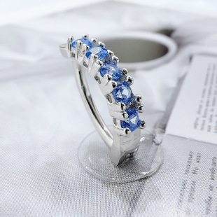 Proud s925 sterling silver inlaid navy zirconium navel nail 5A zircon platinum non-fading navel buckle hot girl piercing jewelry