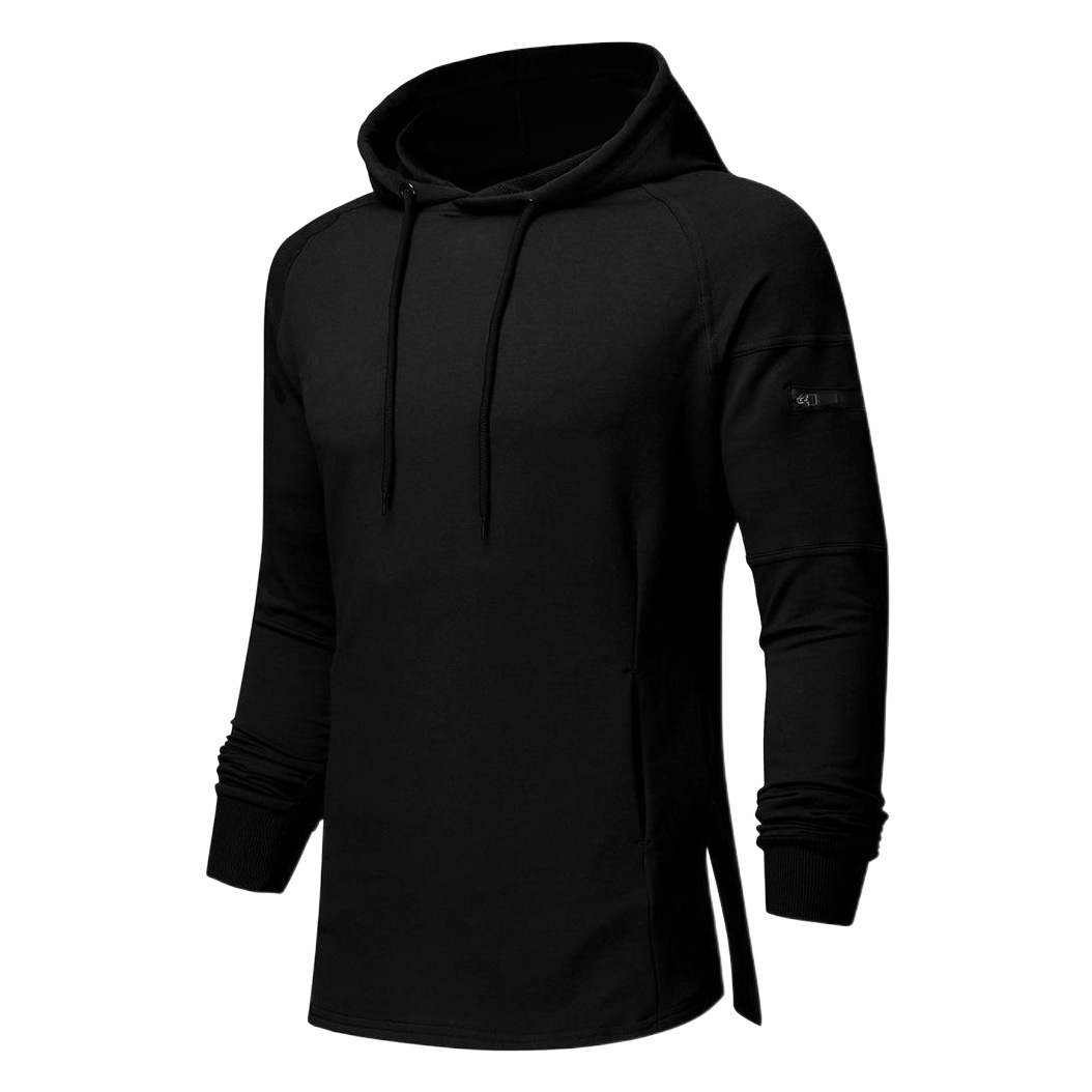 Muscle fitness men's spring and autumn muscle Sports Leisure running exercise light board logo-free hooded pullover sweater