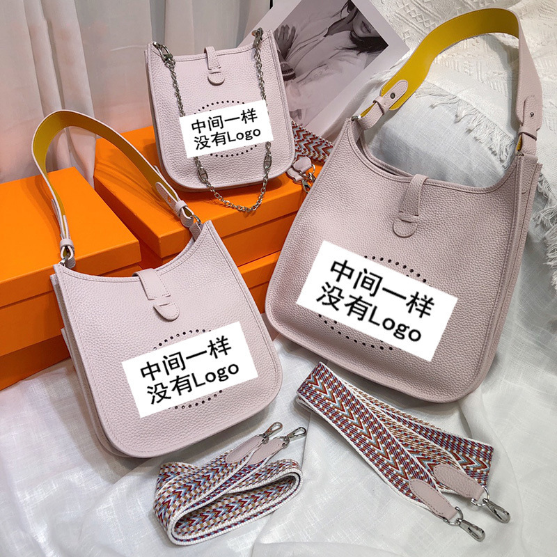 In-stock wholesale first-layer cowhide Evelyn bag, genuine leather mini bucket bag, TC leather mini shoulder crossbody bag, trendy In-stock wholesale first-layer cowhide Evelyn bag, genuine leather mini bucket bag, TC leather mini shoulder crossbody bag, trendy