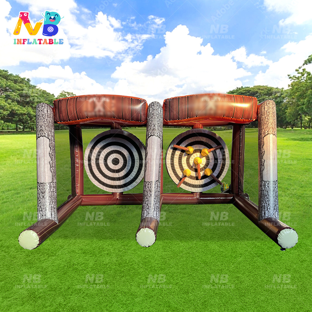 Outdoor Rental Toys Carnival Sports Shooting Game Inflatable Ax Throwing Game for Adults and Children