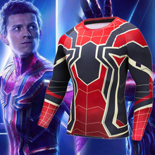 蜘蛛侠紧身衣复仇者联盟服装Cosplay短袖健身运动衣漫威长袖T恤