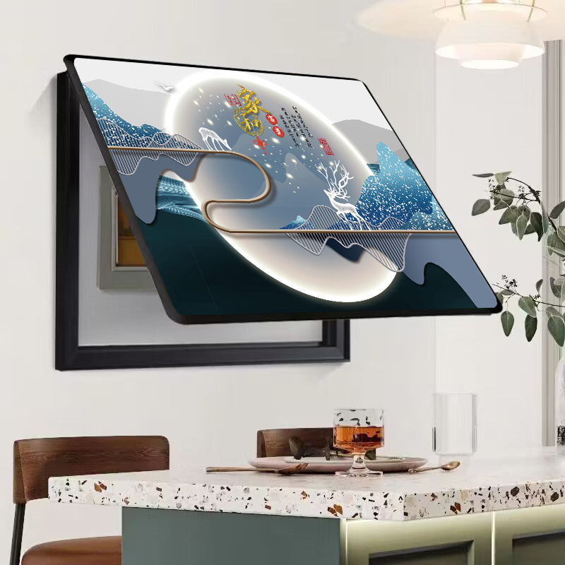 Caja de medidor, pintura decorativa, oclusión, caja de interruptor sin agujeros, caja de distribución, sala de estar, comedor, pintura de porcelana de cristal, simplicidad moderna, lujo ligero