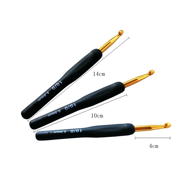 Ganchillo de una sola cabeza TPR Ganchillo de silicona Negra Ganchillo dorado