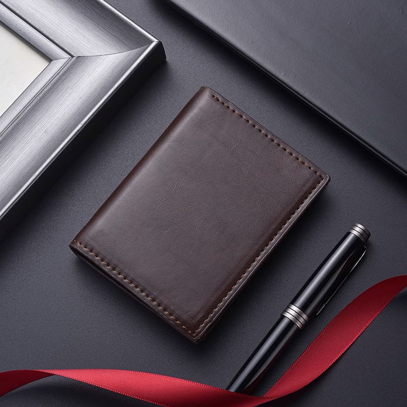 Cartera delgada de cuero suave para hombre antimagnético con múltiples tarjetas, tarjeta de conducir, tarjeta bancaria para hombre, gran capacidad, billetera pequeña con múltiples descuentos