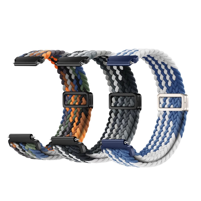 Suitable for Huawei Samsung Garmin Series Nylon Braided Loop Metal Four-Point Magnetic Buckle Sports Braided Watch Strap