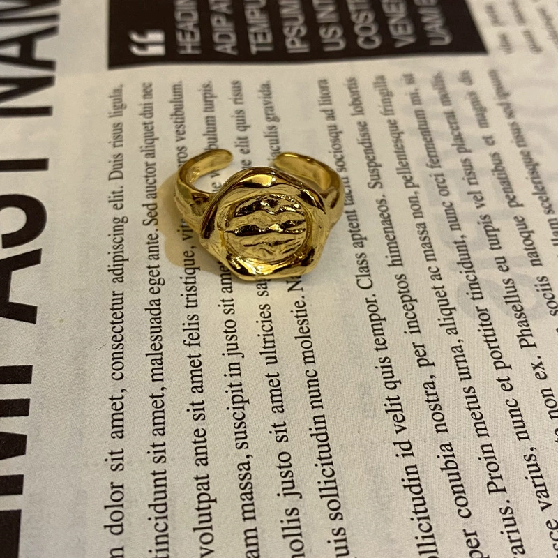 (Cross-border trading), fashionable one size retro golden ring, on index finger, simple and elegant design