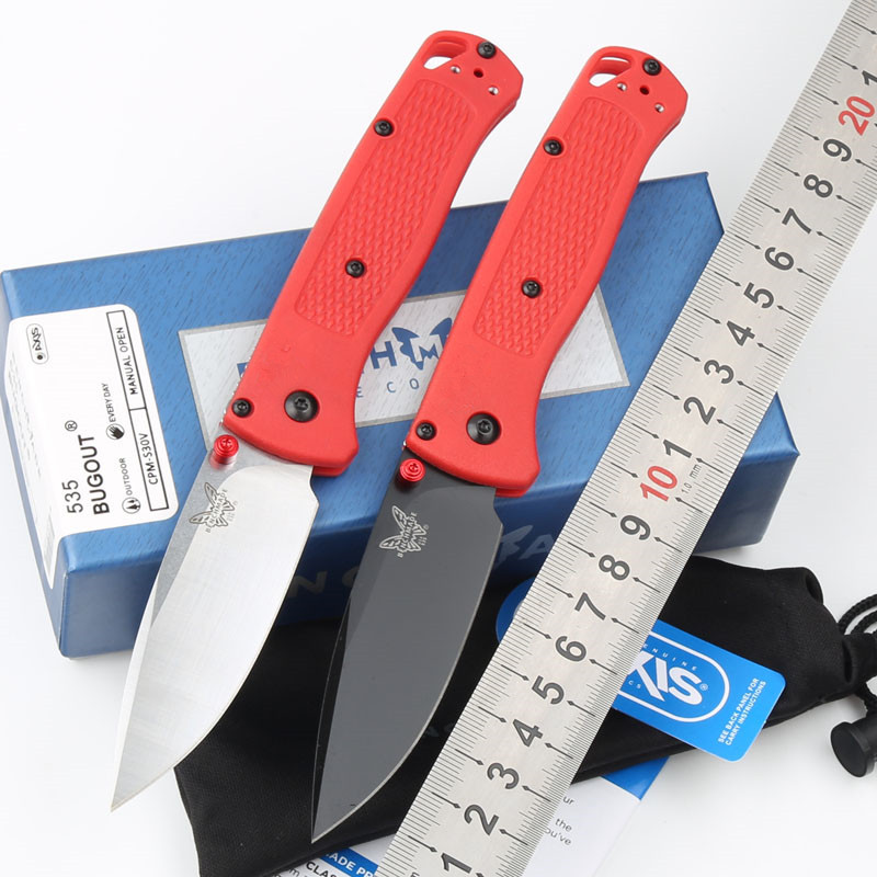535折刀塑料柄 红柄D2高硬度尼龙玻璃纤维手柄荒野求生锋利便携刀