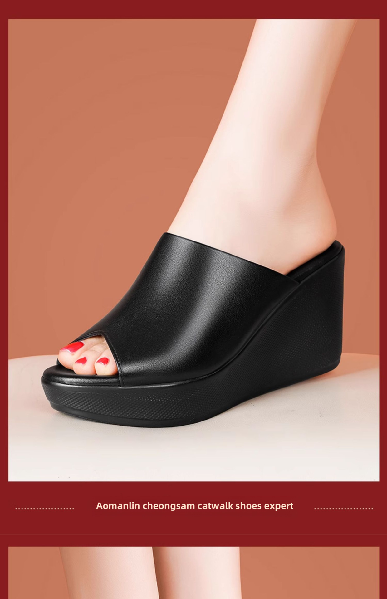 plus Size Women's Peep Toe Wedge Sandals European American Style Roman Summer Flip Flops Outdoor Wear_vogvips.com