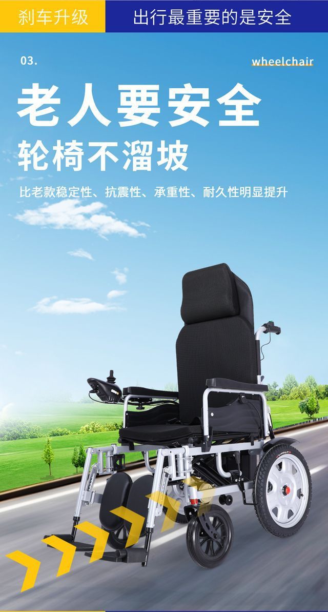Electric Wheelchair, Smart, Automatic, Portable, Folding for Elderly/Disabled