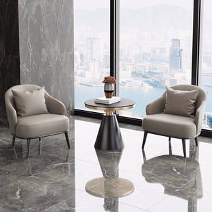 Light Luxury Hotel Reception Table and Chair Sales Office Single Sofa Sofa Chair Modern Simple Leisure Negotiation Combination Balcony