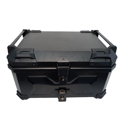 58L Motorcycle Plastic Tail Motorcycle trunk - black-x-double-lock-including-backrest