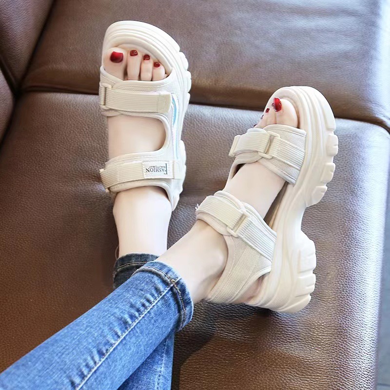 Velcro Daddy Sandalias Mujer 2024 Nuevos zapatos de plataforma de suela gruesa Sandalias deportivas de mujer casual de playa de suela blanda