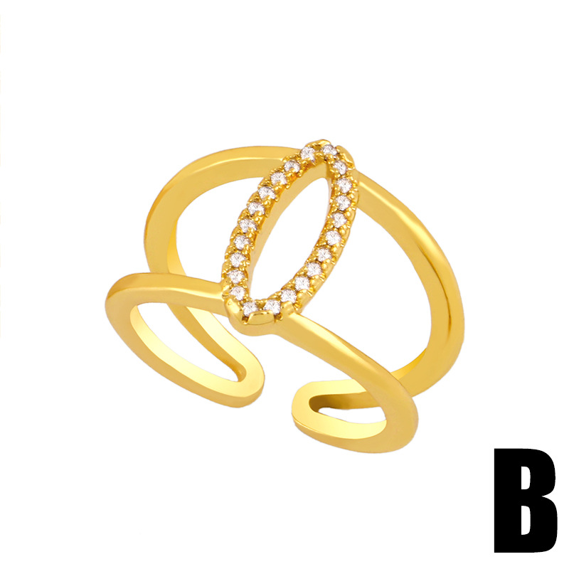 Hip-hop Multi-layer Hollow Zircon Ring display picture 5