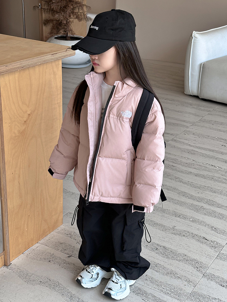 Children's short demi-season velvet down jacket for boys